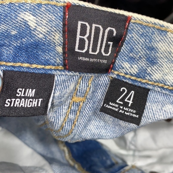 BDG jeans slim straight 24 bleach faded acid wash denim 100%‎ cotton - Picture 7 of 7